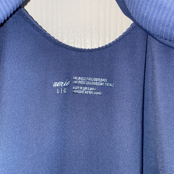Aerie blue one piece bathing suit with cutout - Picture 2 of 5